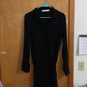 Black button up dress